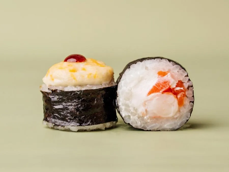 Запеченный с лососем и креветкой