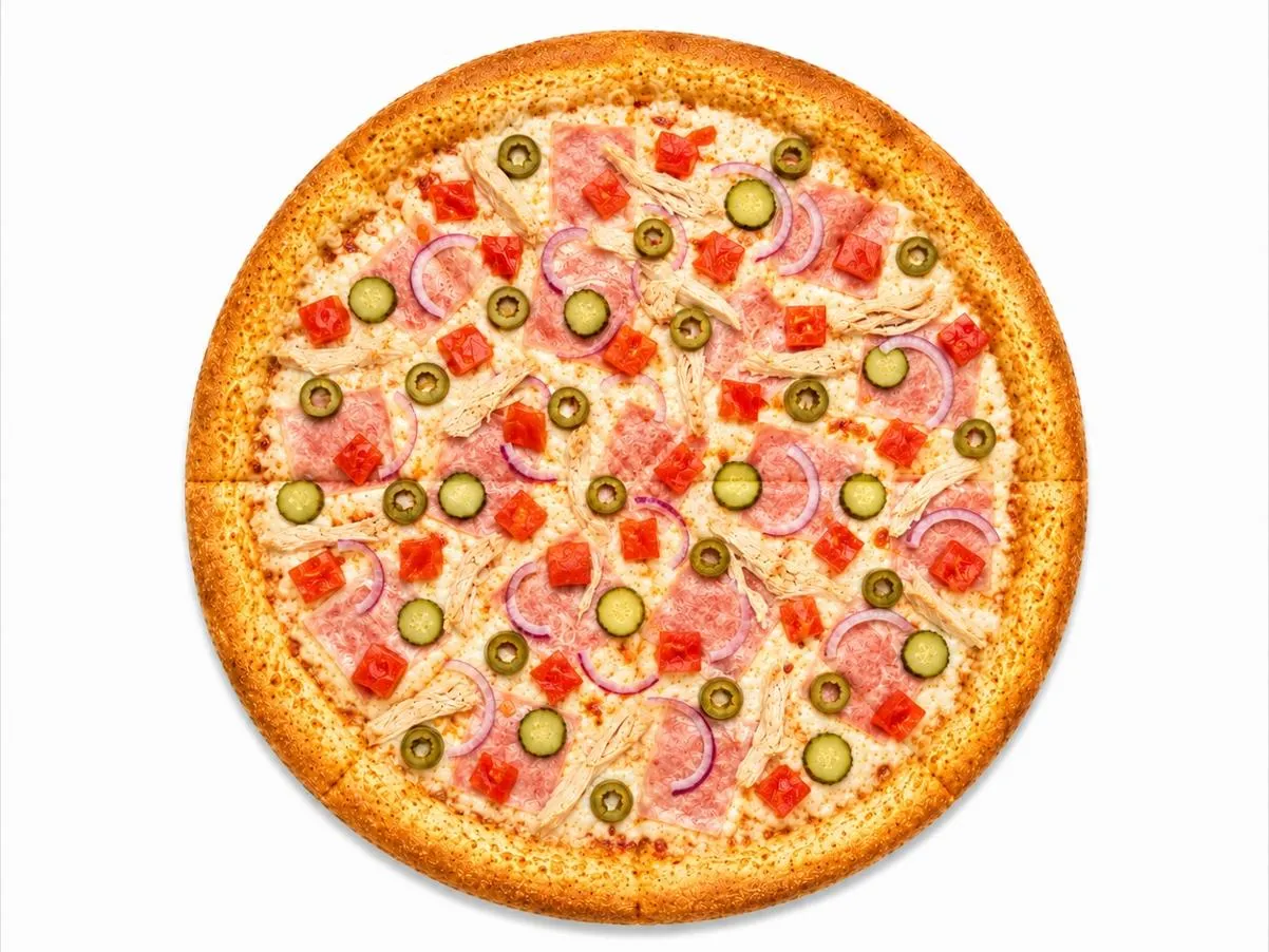 Пицца с Курицей и ветчиной
