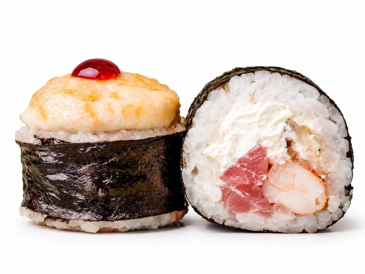 Запеченный с тунцом и креветкой
